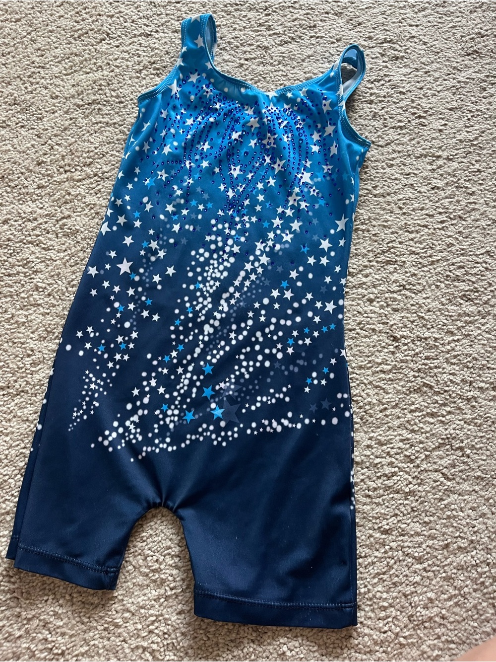 Blue Starburst Girls' Gymnastics Leotard Shorts (5/6 yo)